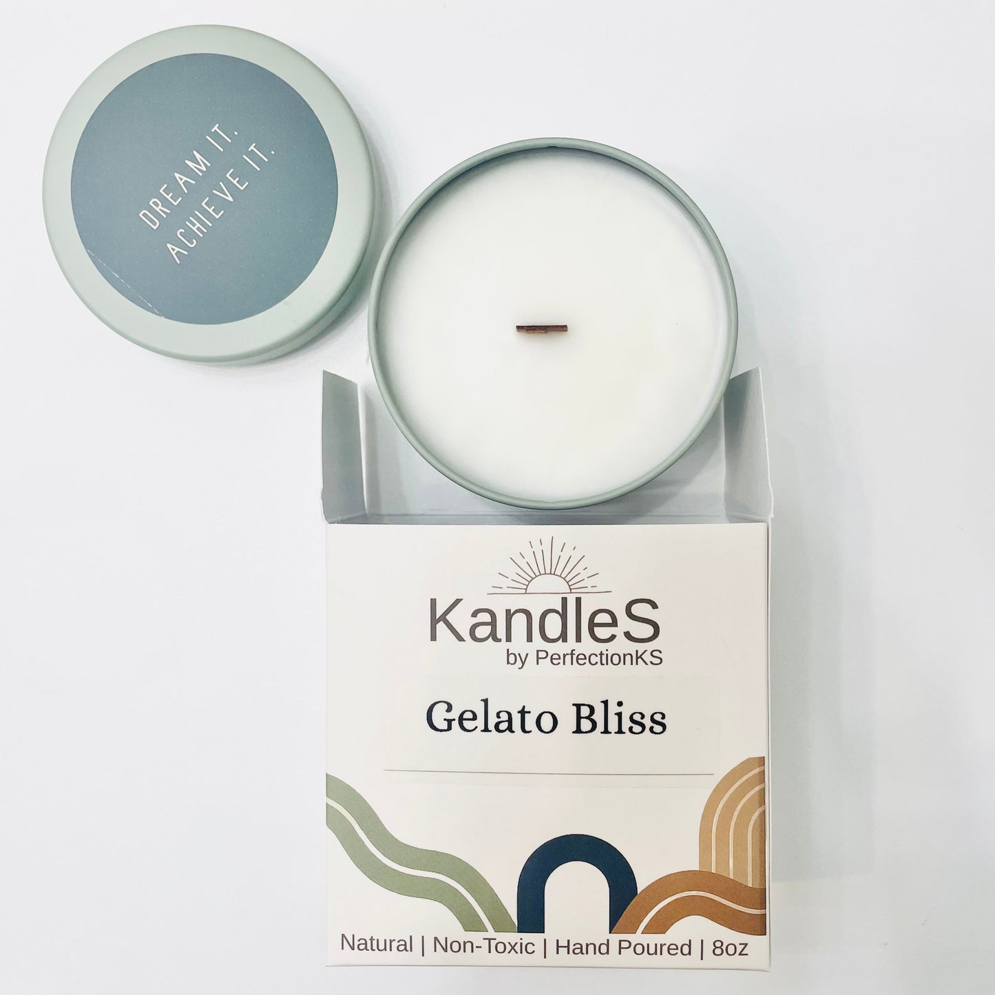 Gelato Bliss Luxury Candle | Eco-Friendly Clean-Burning Wooden Wick Candle