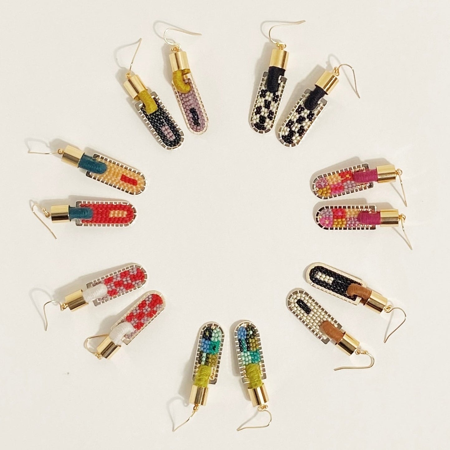 Patch Geometric Earrings in Warm Tones
