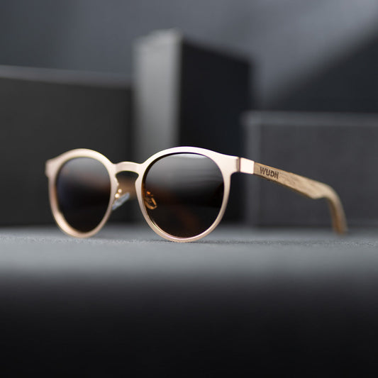 Hybrid Wooden Rounds - Real Wood & Polarized Lenses by WUDN