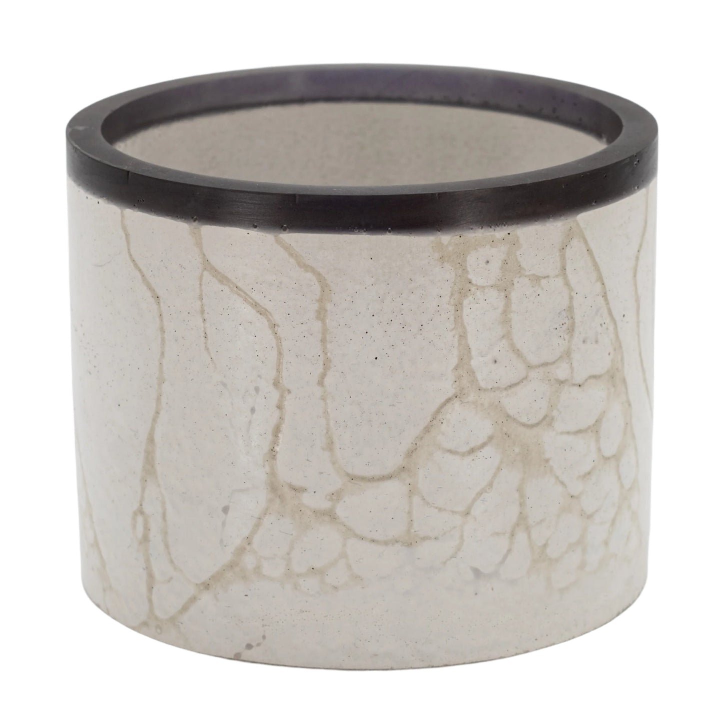 Concrete Flower Pot | Gray & Beige Marble | 6" x 6" x 4.75" | Color Crete Creations