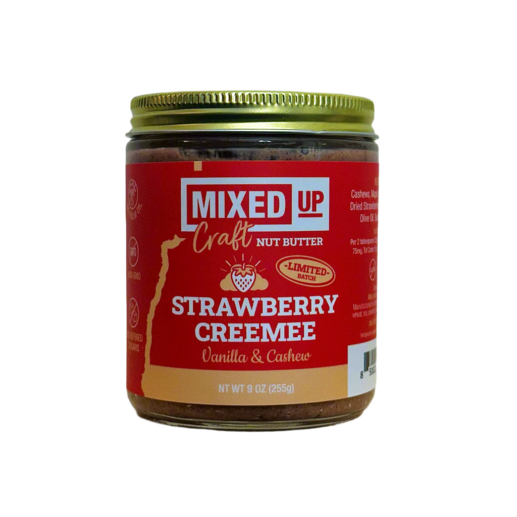 (LIMITED) "Strawberry Creemee" - Vanilla Cashew Butter - 9 oz Glass Jar