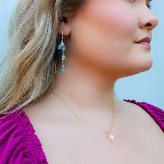 Mermaid Scale Sea Glass Earrings