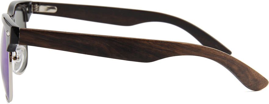 Real Ebony Browline Style RetroShade Sunglasses by WUDN