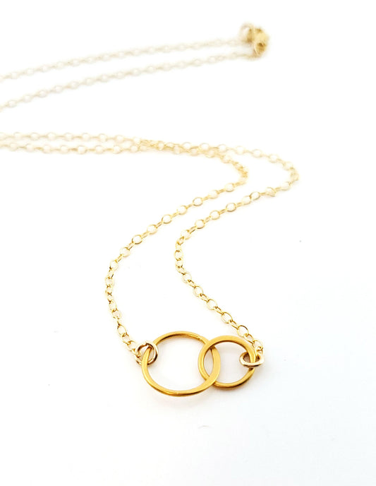 Two Circles of Life Charm - 14k Gold Filled Necklace