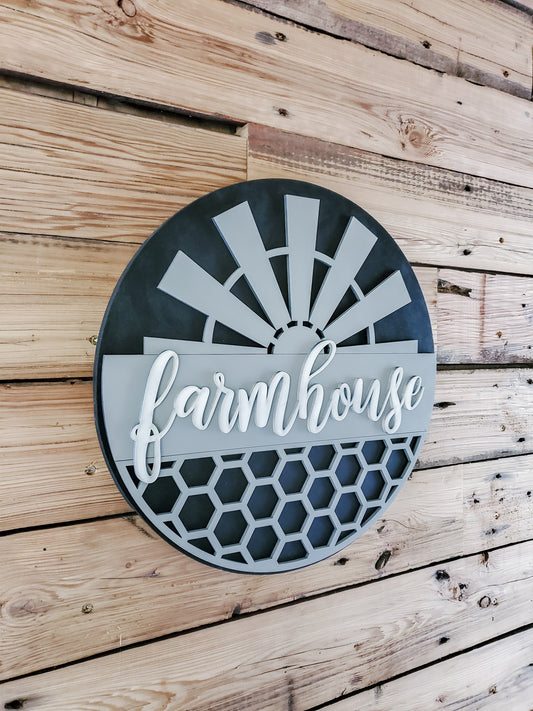 Farmhouse Sign | Farmhouse Front Door Sign | Round Welcome Sign