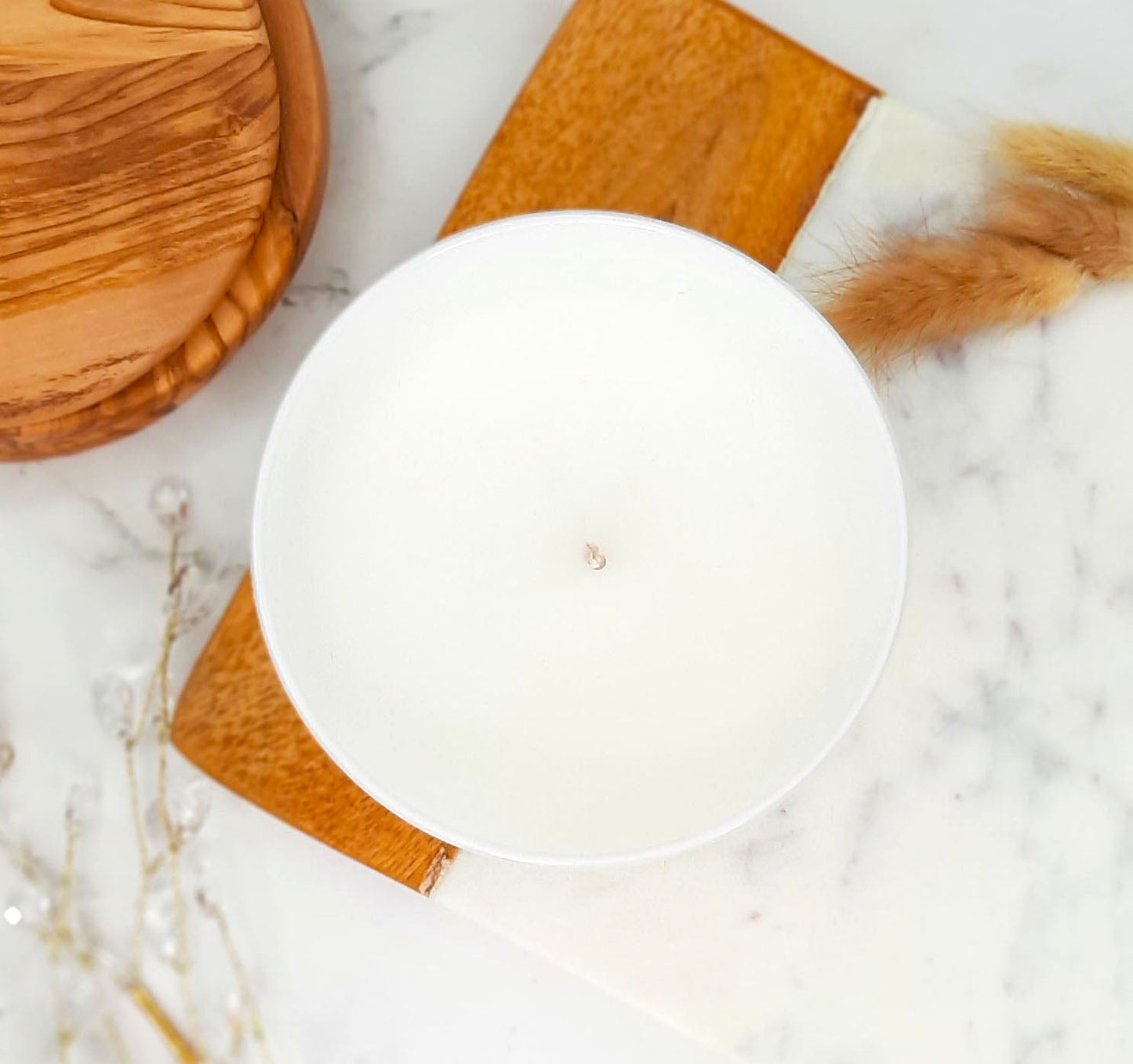 Cactus Rain 8 oz Frosted Candle | White