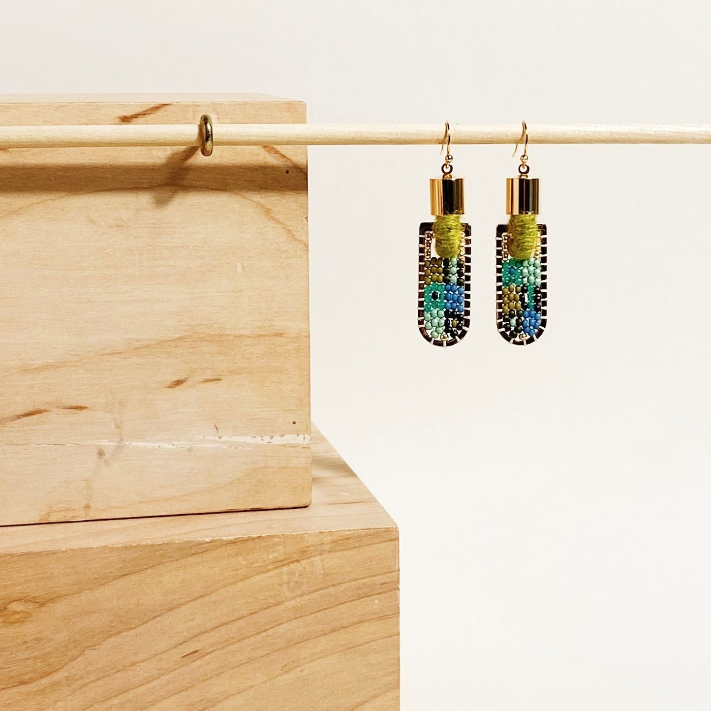 Patch Geometric Earrings in Cool Tones