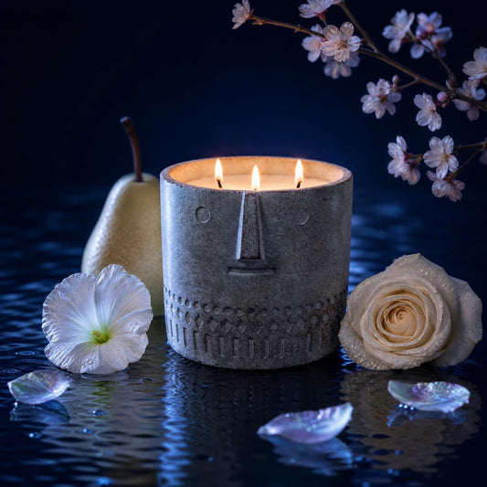 Midnight Soleil Stone Face Candle 27oz