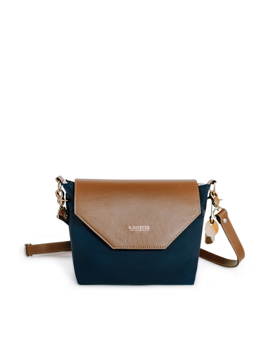 Hobby | Navy Nylon + Brown Leather