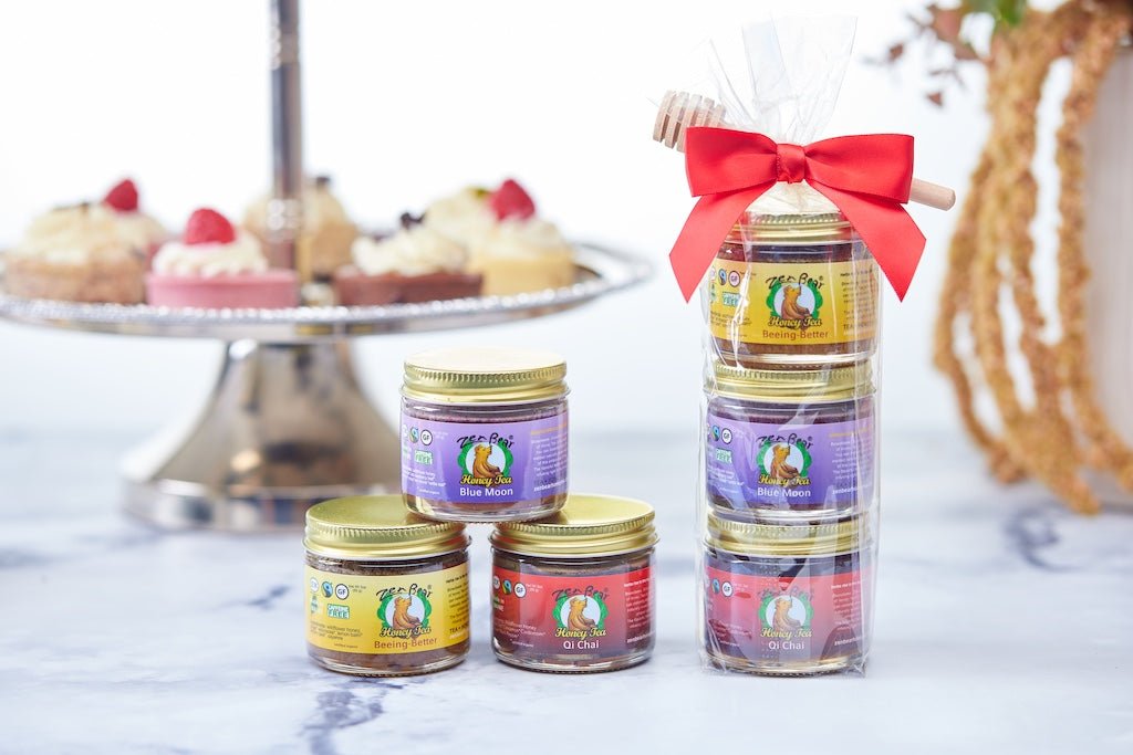3-Flavor Honey Tea Mini Assortment – Organic Wellness Gift Set (3 x 3 oz)
