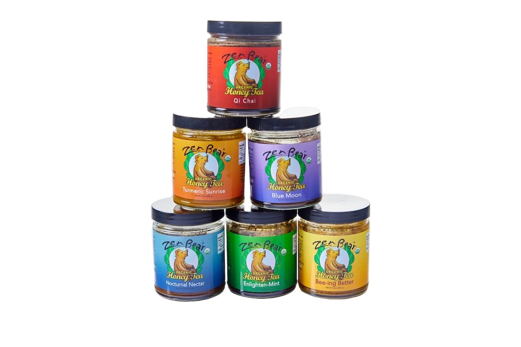 3-Flavor Honey Tea Mini Assortment – Organic Wellness Gift Set (3 x 3 oz)