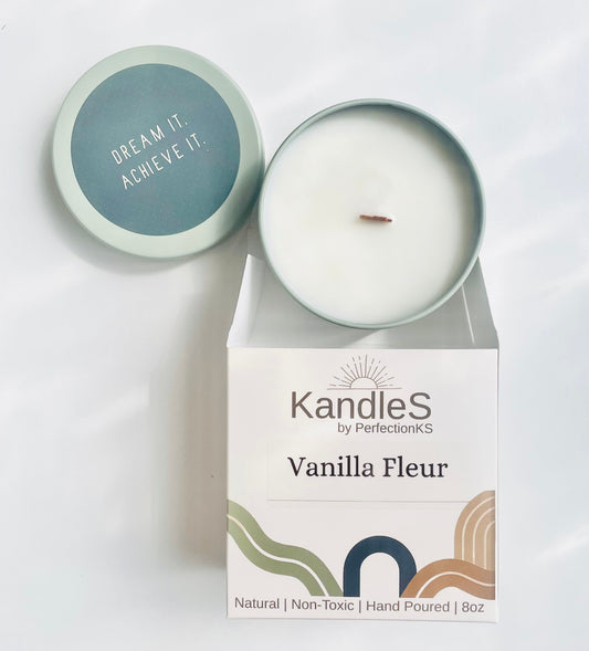 Vanilla Fleur Luxury Candle | Eco-Friendly Clean-Burning Wooden Wick Candle