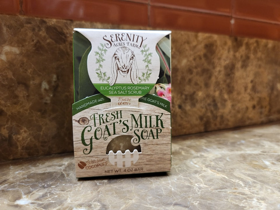 Goat's Milk Soap Salt Bar โ Eucalyptus Rosemary Sea Salt