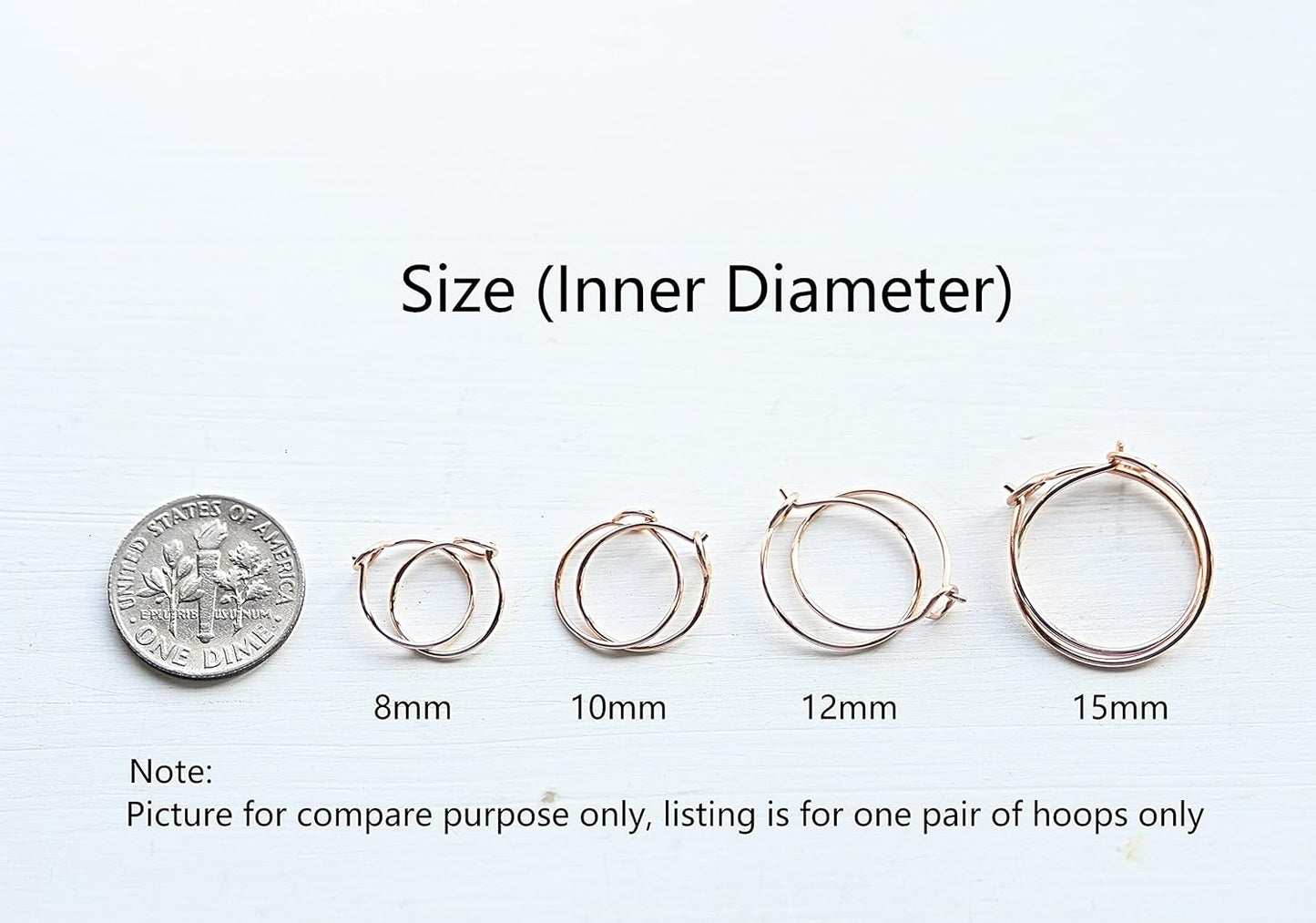 Sterling Silver Huggie Hoop Earrings – Thin Lightweight 15mm Hoops for Women