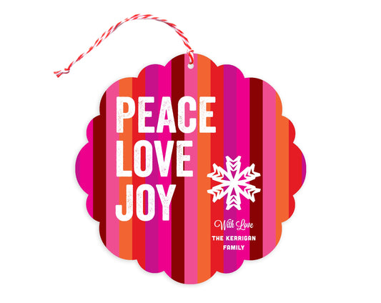 Bright Stripes Custom Holiday Ornament Card - Wood or Paper