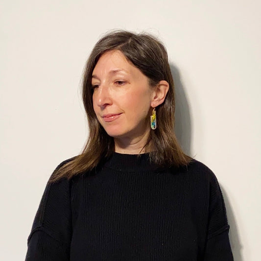 Patch Geometric Earrings in Cool Tones