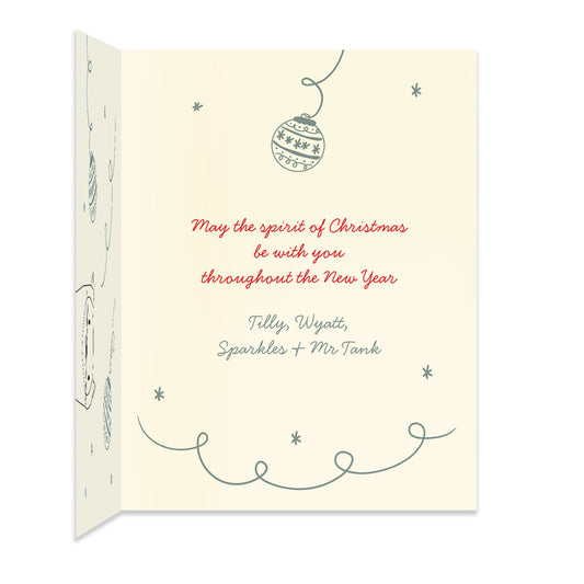 Crazy Kitty Custom Folded Paper Holiday Card