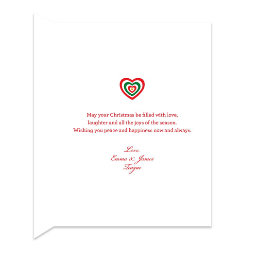 Heartfelt Wishes Custom Folded Paper Holiday Card
