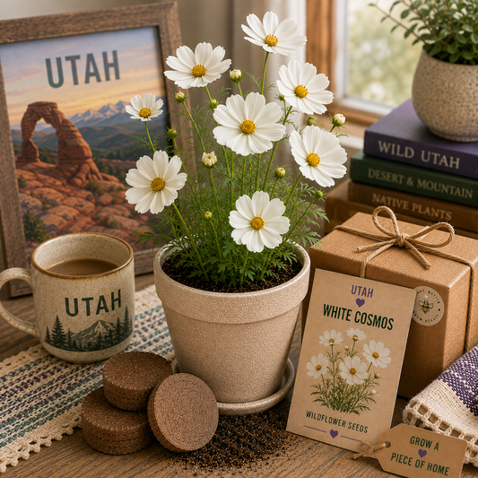 Utah White Cosmos Wildflower Grow Kit