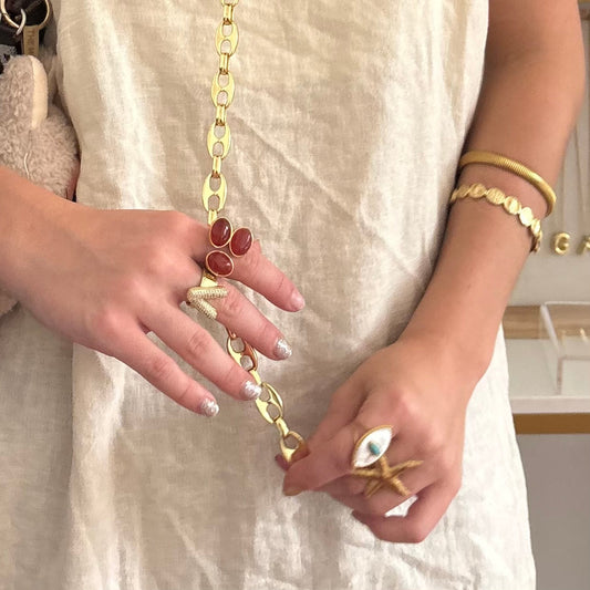 Sunset Red Cocktail Ring