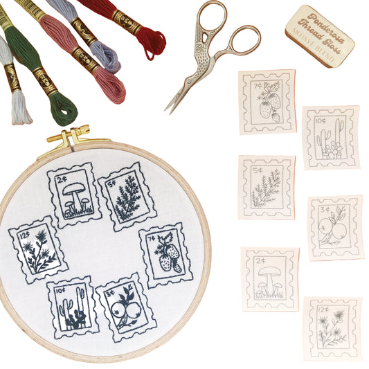 Botanical Stamps - Peel Stick and Stitch Hand Embroidery Patterns