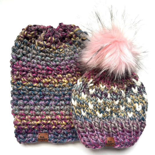 Crochet Simple Slouch Hat | Purple Slouchy Beanie