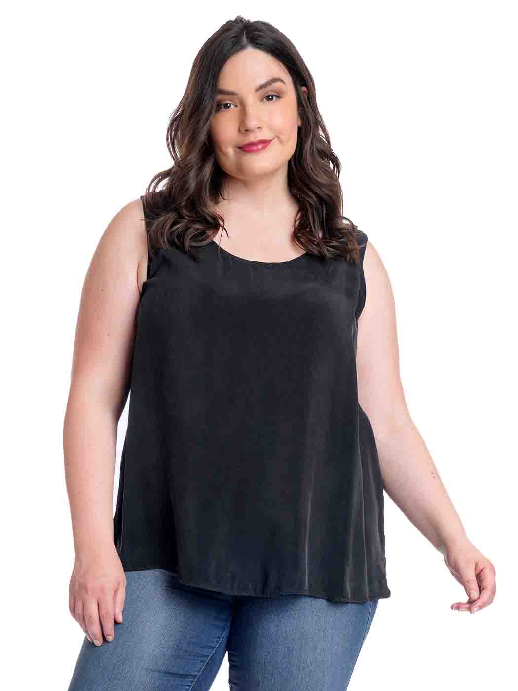 Tianello Plus Sized Sueded "Cupro" Bemberg "Gina" Tank