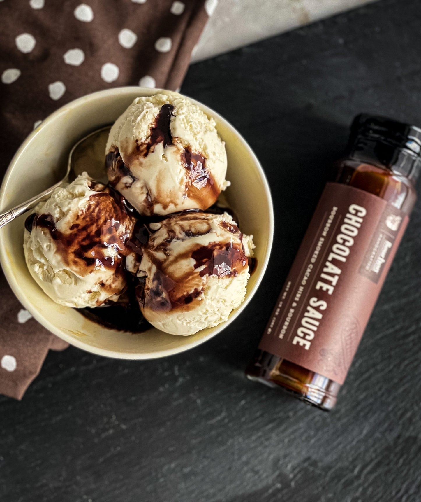 Chocolate Sauce โ Bourbon Smoked Cacao Nibs & Bourbon