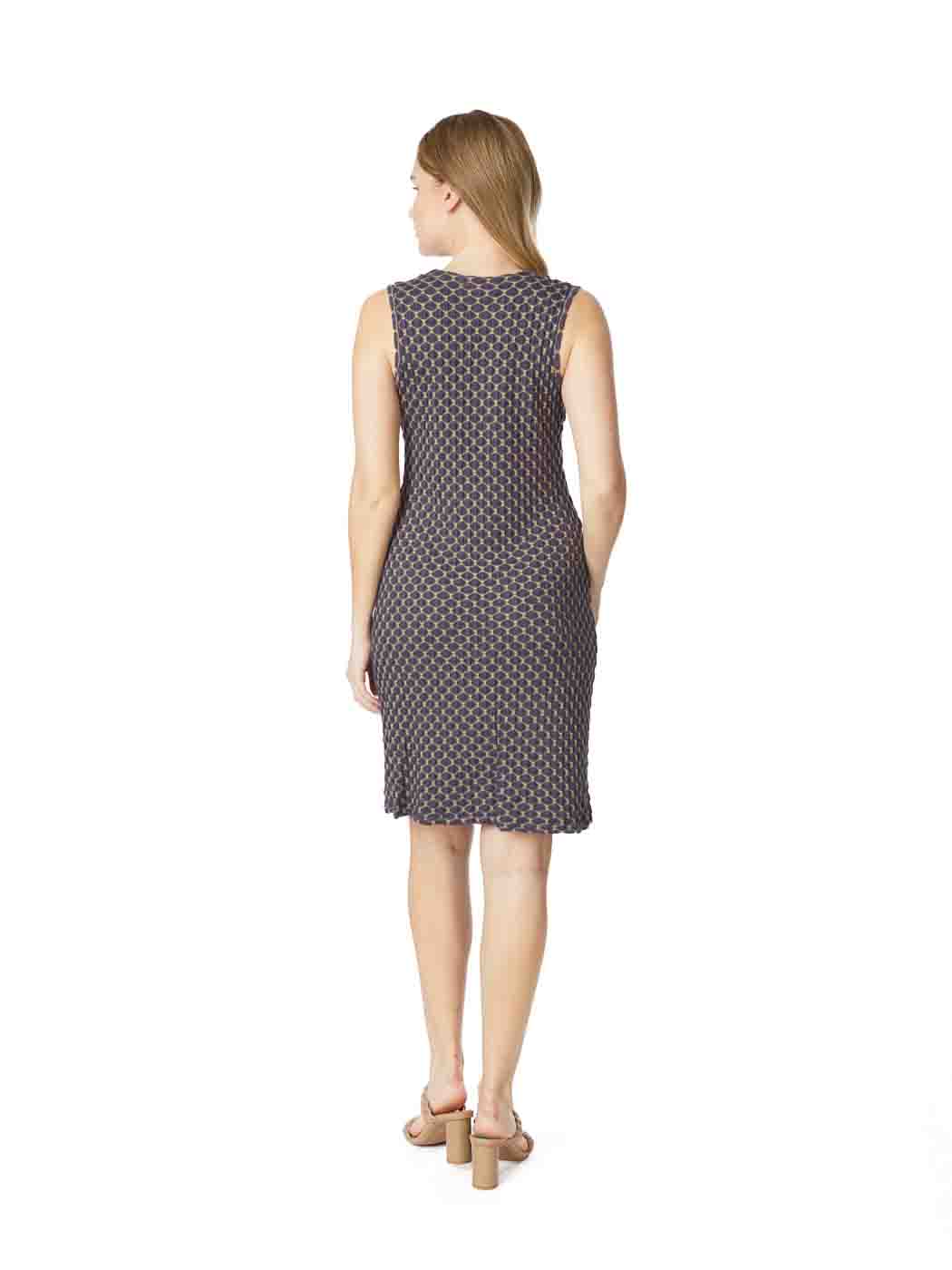 Tianello "Honey Comb" Knit Jacquard "Stefie" Tank Dress