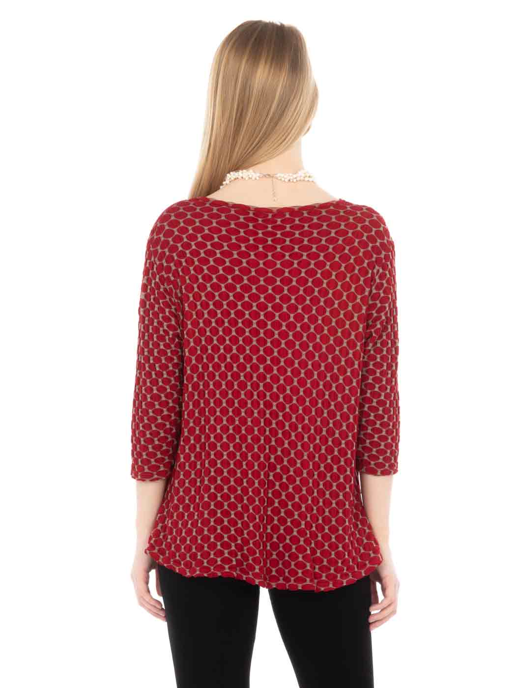 Tianello Honeycomb Knit Jersey "Martha" Blouse-(Oversized Fit)