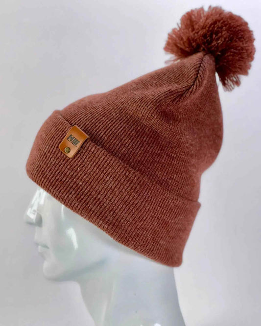 HAAKWEAR PomPom Beanie - Made in USA - Rusty burgundy