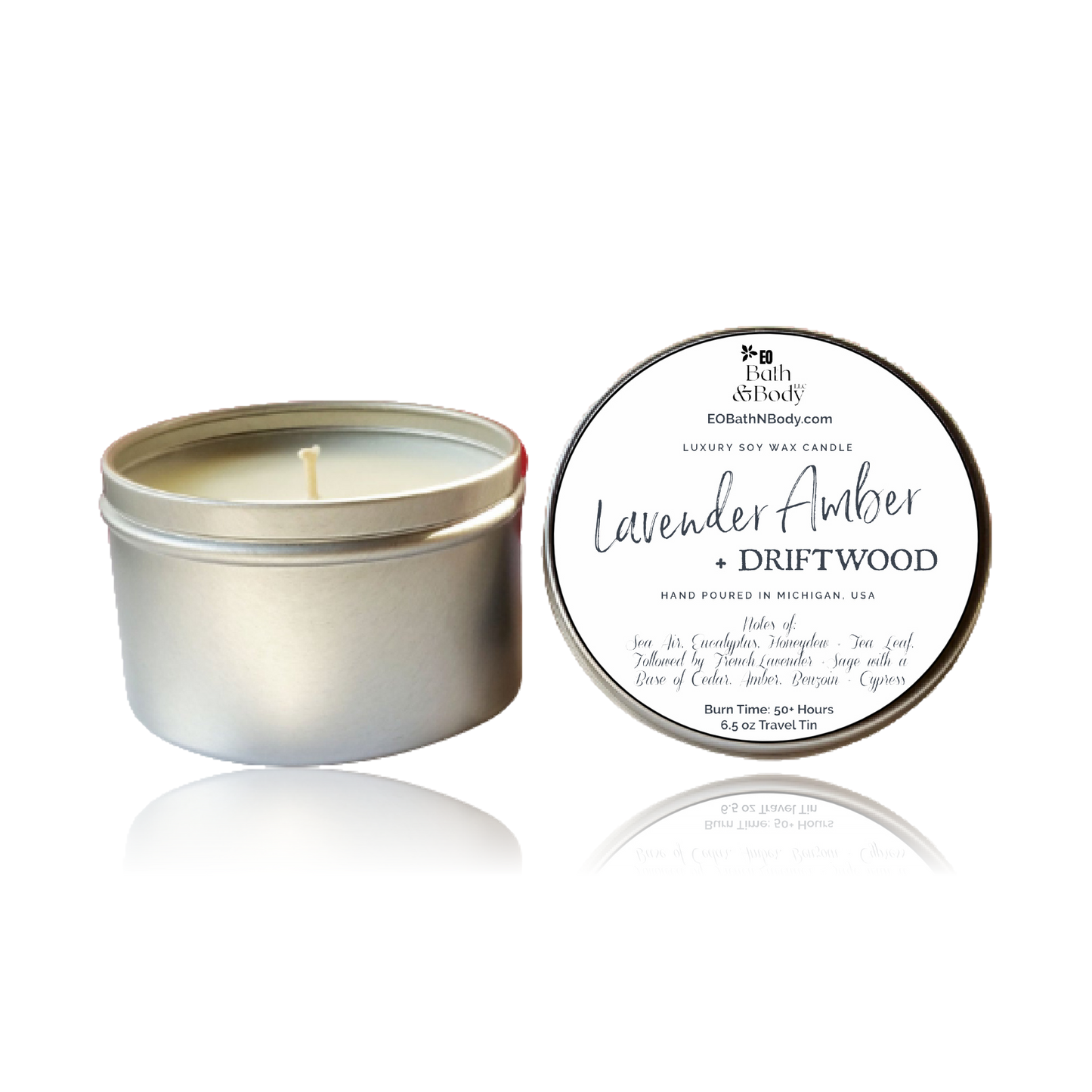 Lavender Amber + Driftwood Luxury Soy Candle