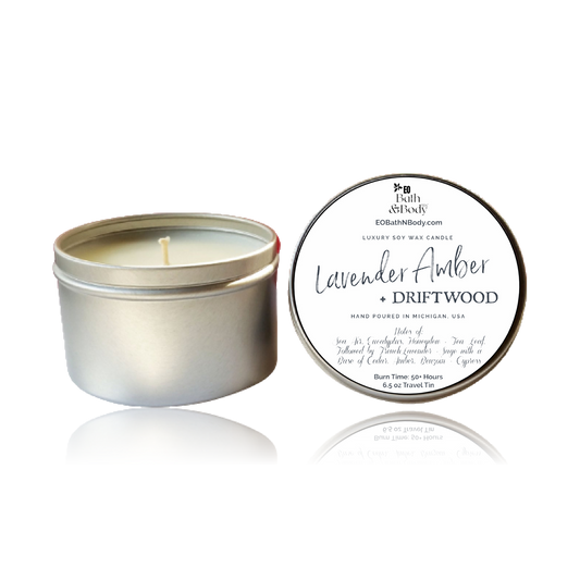 Lavender Amber + Driftwood Luxury Soy Candle