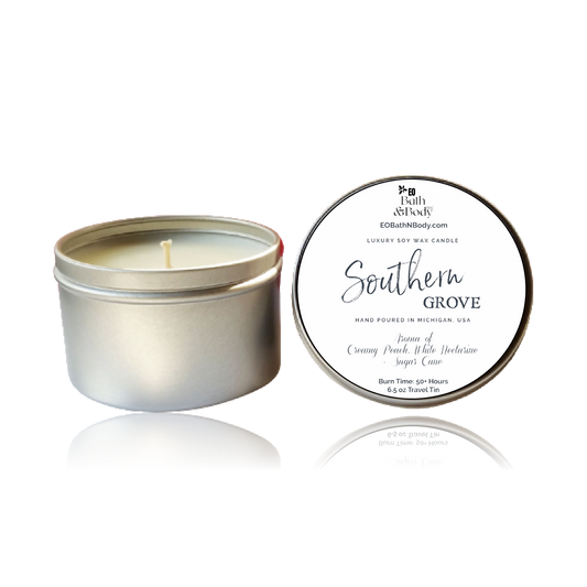 Southern Grove Luxury Soy Candle | Hand Poured | Zero Waste & Reusable | Minimalistic | Gift for Friend | 6 oz