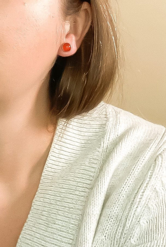 XL Carnelian Studs