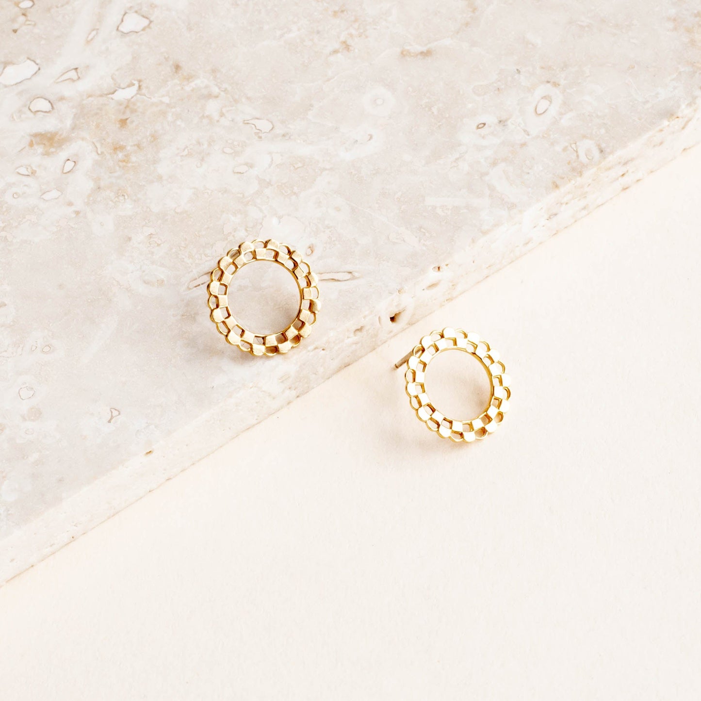Checkered Circle Studs