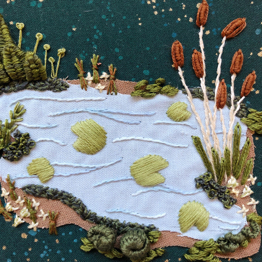 3D Lily Pad Pond - Advanced Embroidery Kit