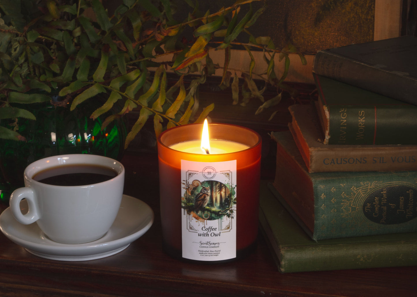 Coffee with Owl | Scented Soy Wax Candle