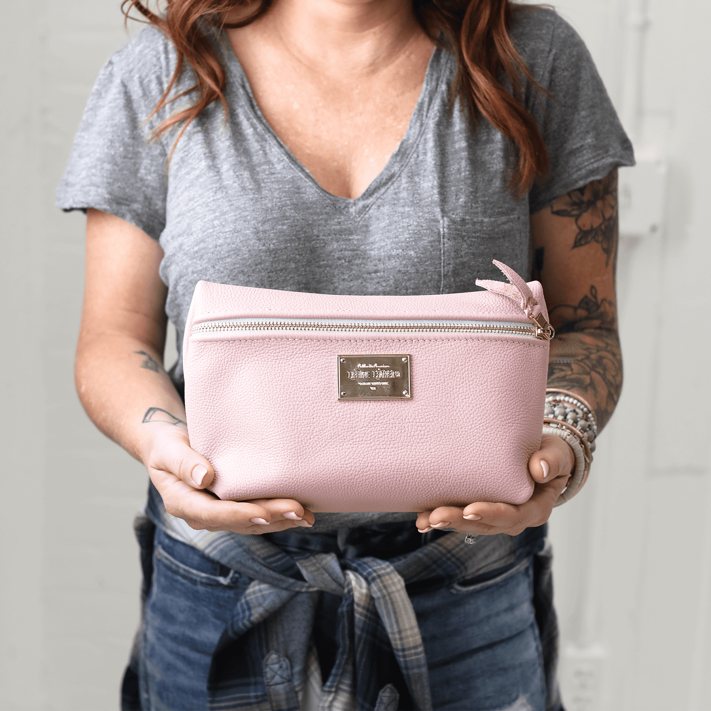 Pebbled Leather Cosmetic Bag All for American