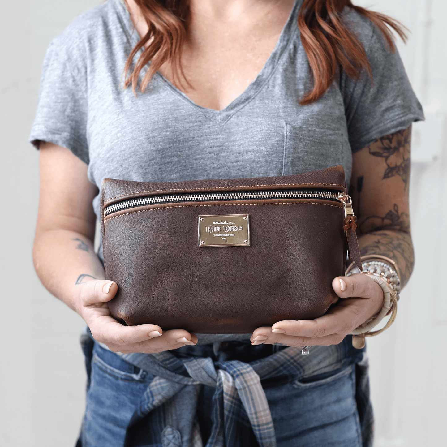 Pebbled Leather Cosmetic Bag All for American