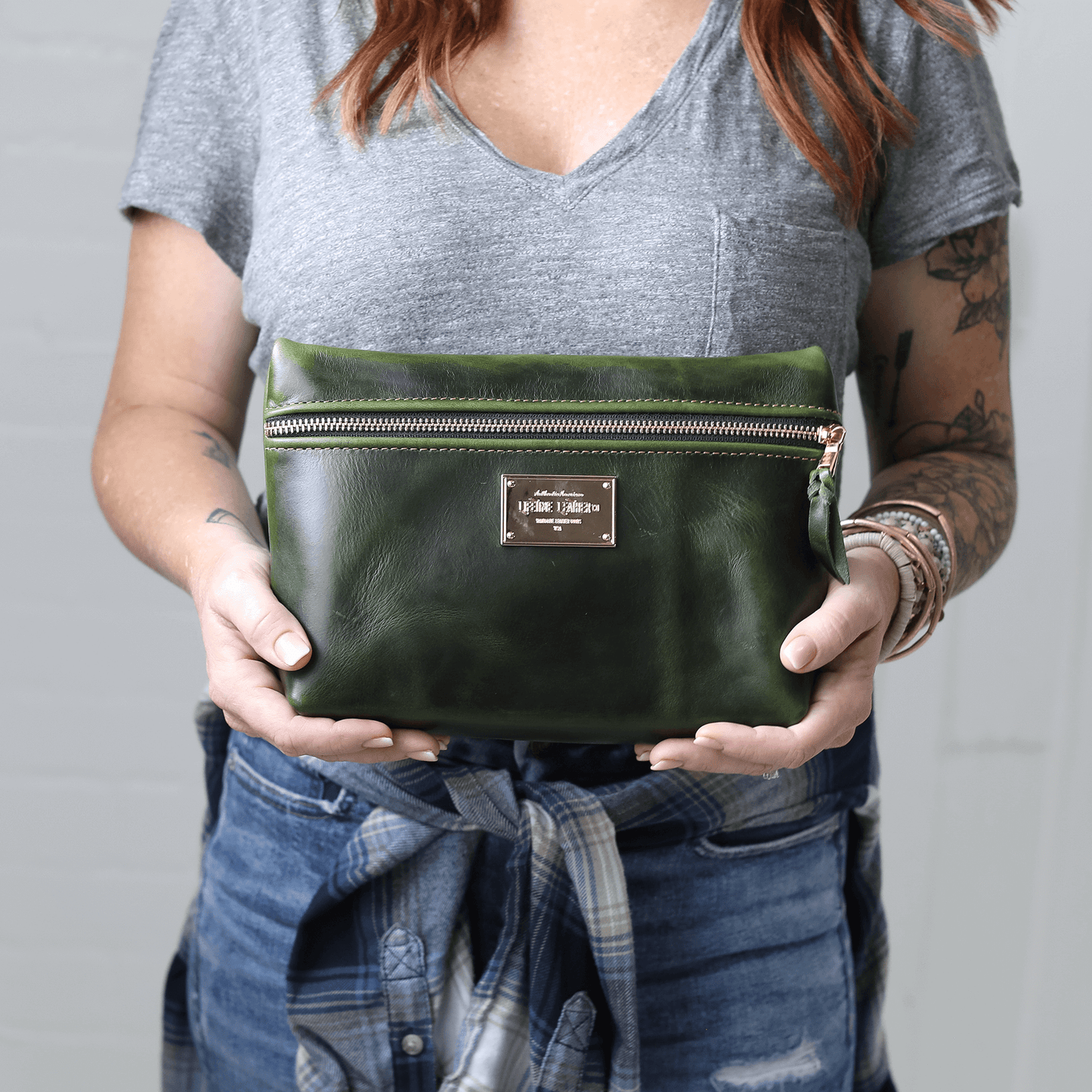 Smooth Leather Cosmetic Bag All for American