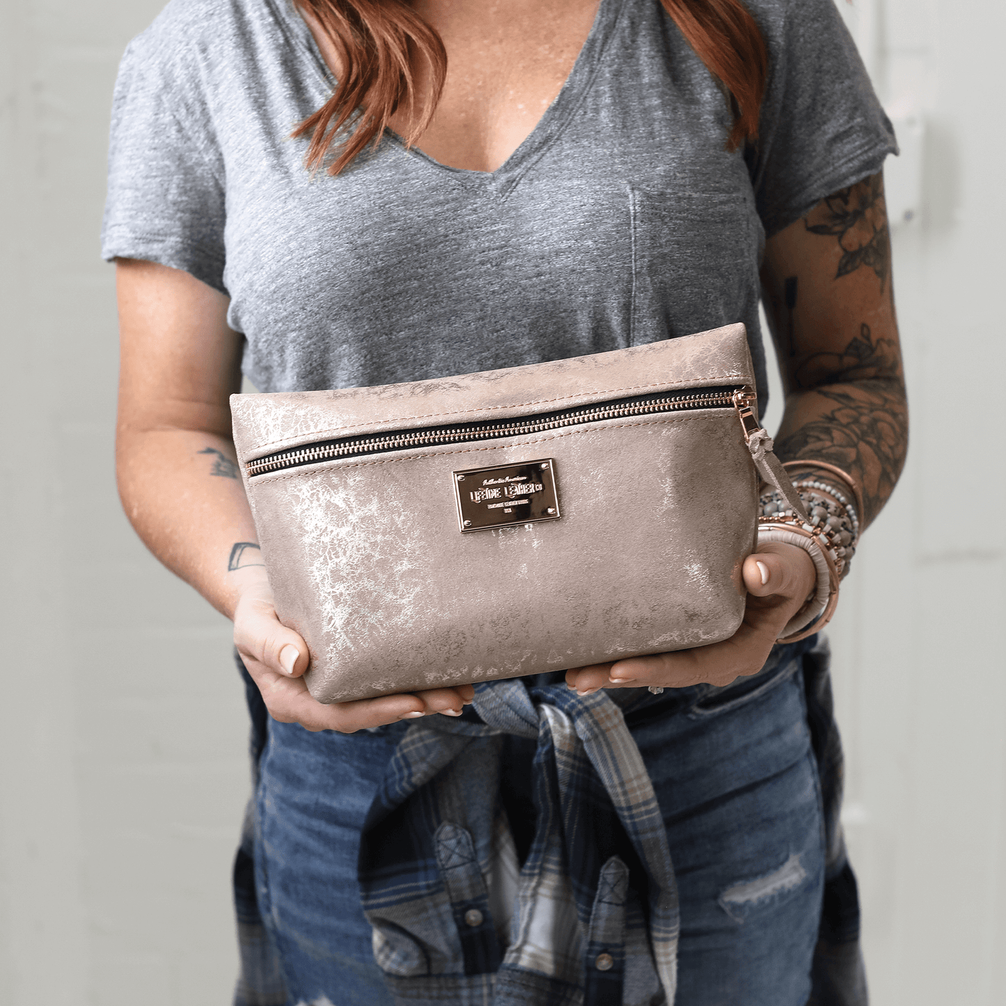 Pebbled Leather Cosmetic Bag All for American
