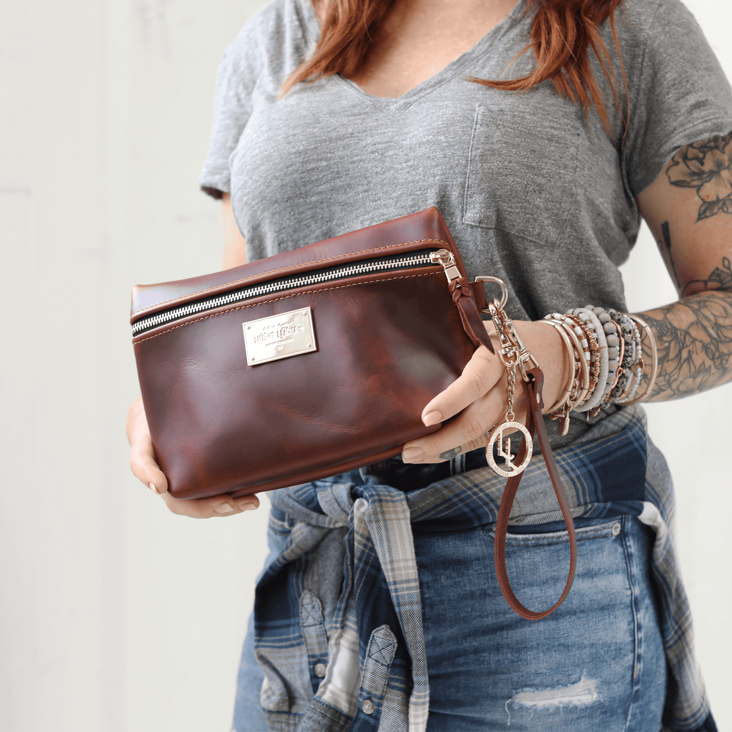 Smooth Leather Cosmetic Bag All for American