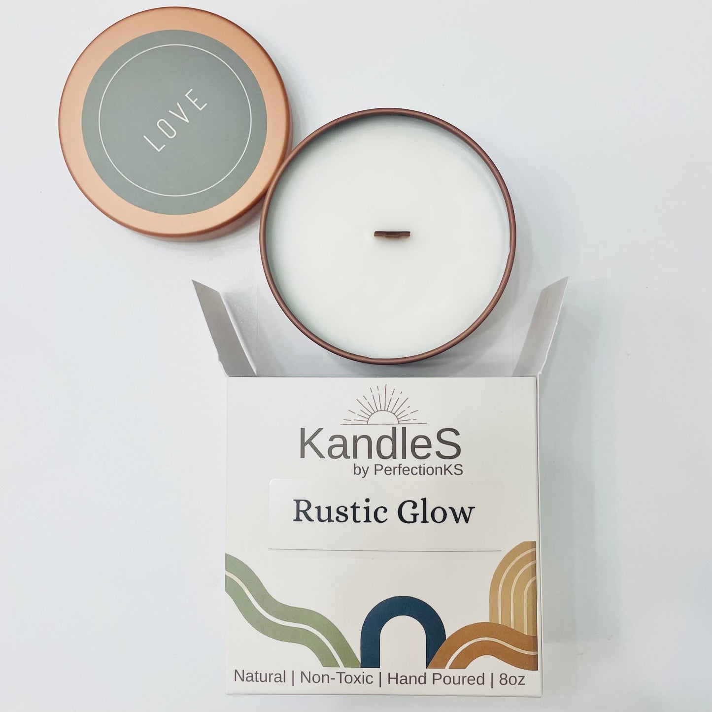 Rustic Glow Luxury Candle | Eco-Friendly Clean-Burning Wooden Wick Candle