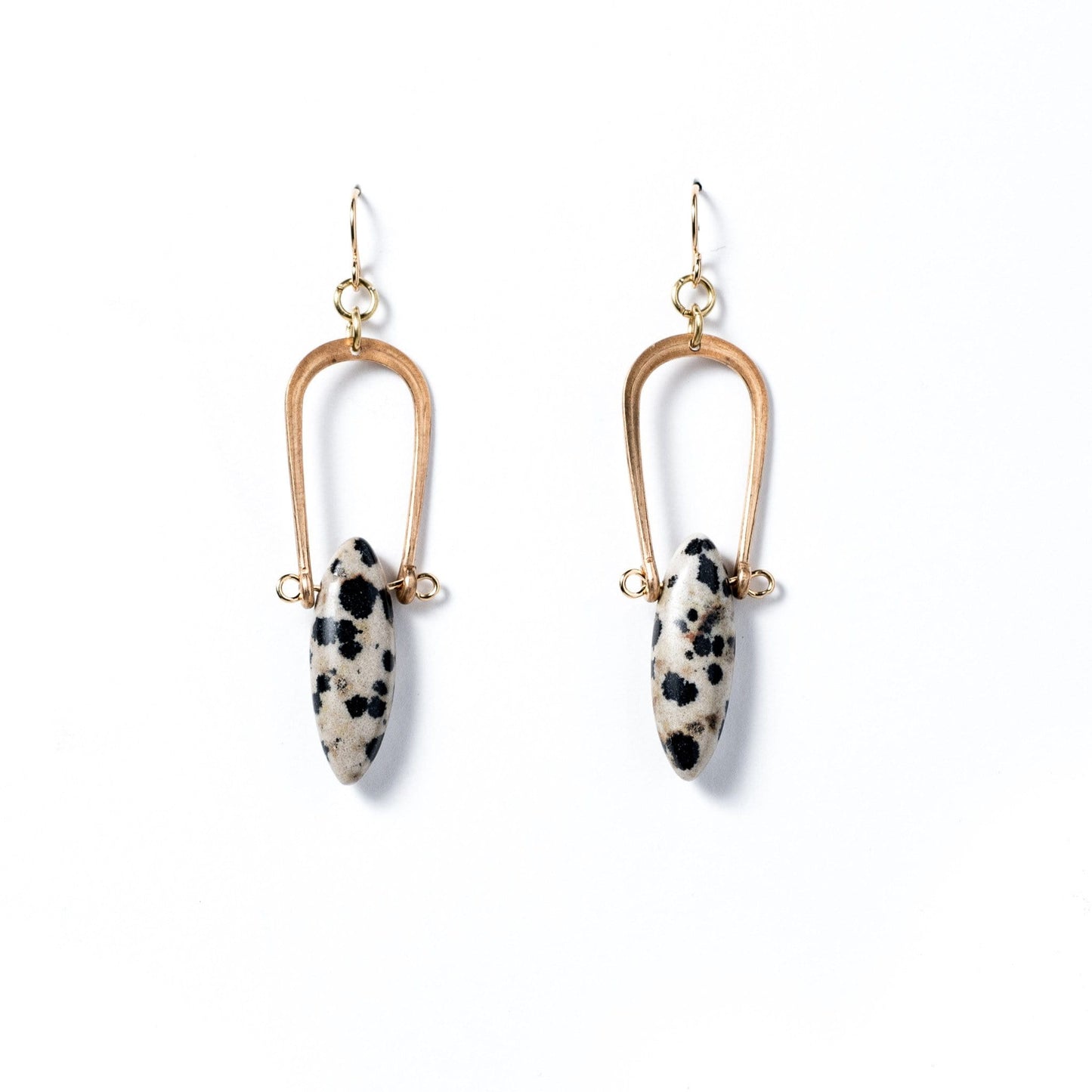 Amulet Earrings in Dalmatian Jasper
