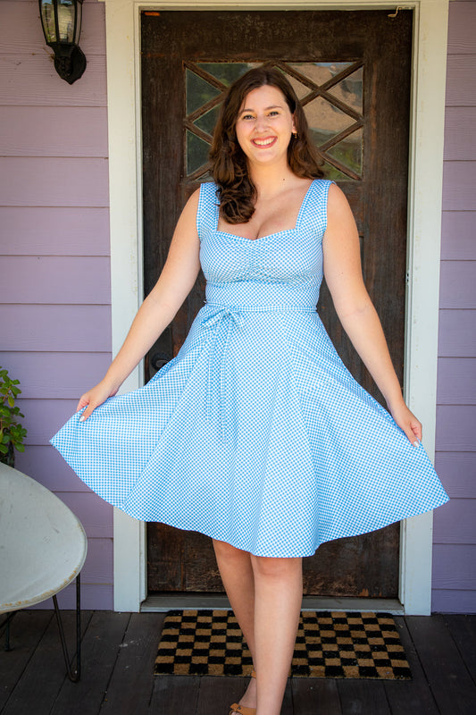 Sadie Dress - Little Sky Gingham *sale