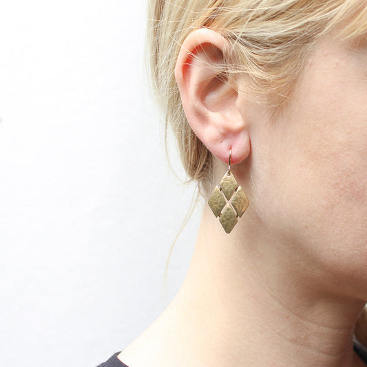 Diamond Grid Wire Earring