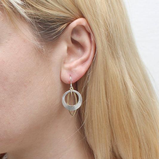Cutout Discs with Leaf Rings Earring