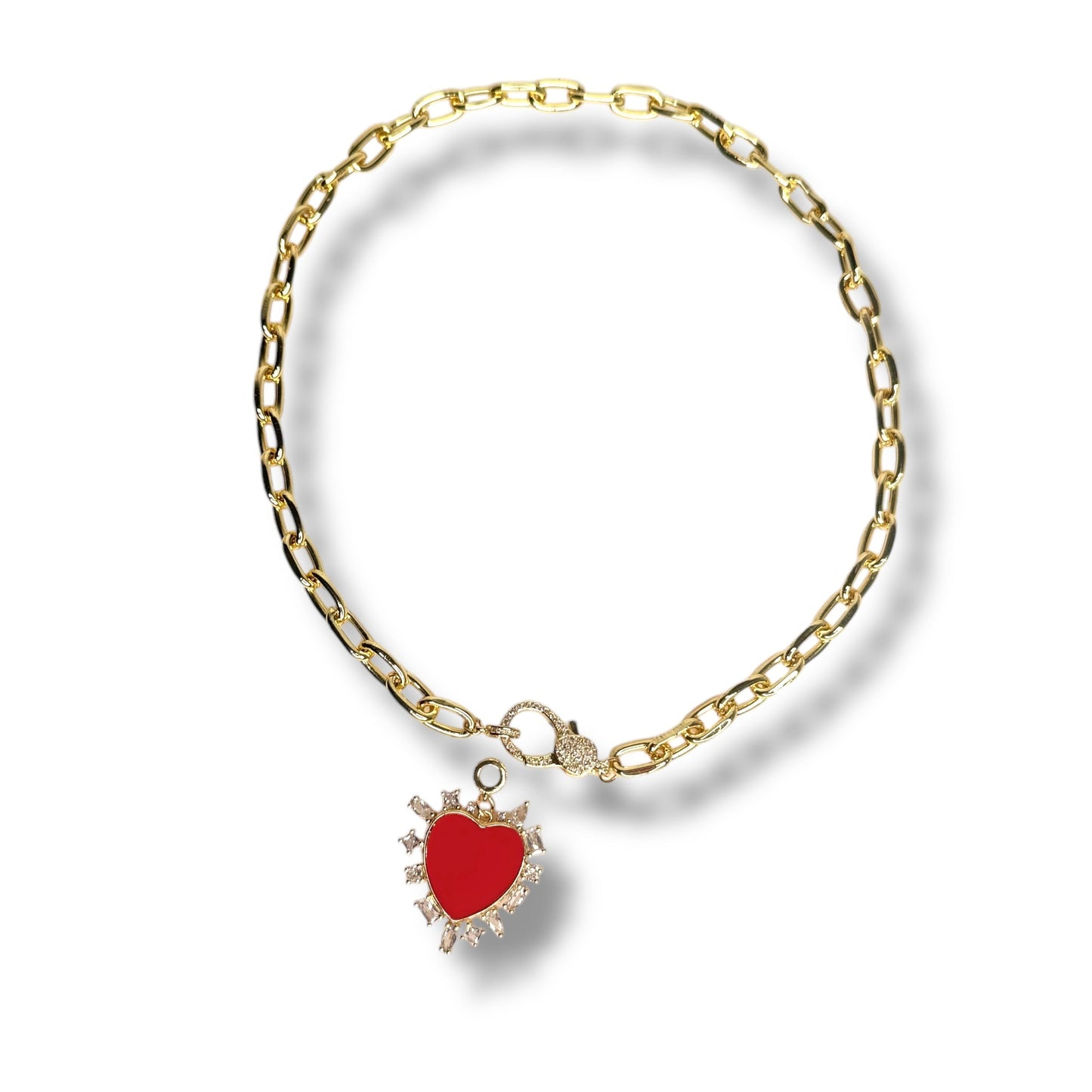 Love Heart Red Pendant Necklace