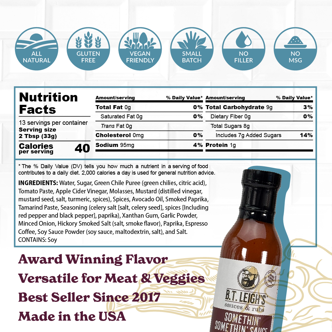 Somethin' Somethin' Sauce - Sweet & Tangy Barbecue Sauce - 15 oz Bottle
